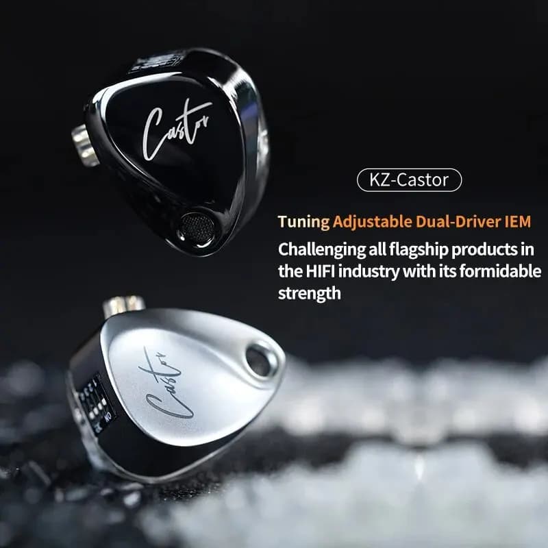سماعات أذن KZ Castor داخلية هاي فاي 2DD ديناميكية عالية الجودة قابلة للضبط بتقنية Balanced Armature سماعات مراقبة مع خاصية إلغاء الضوضاء - 6