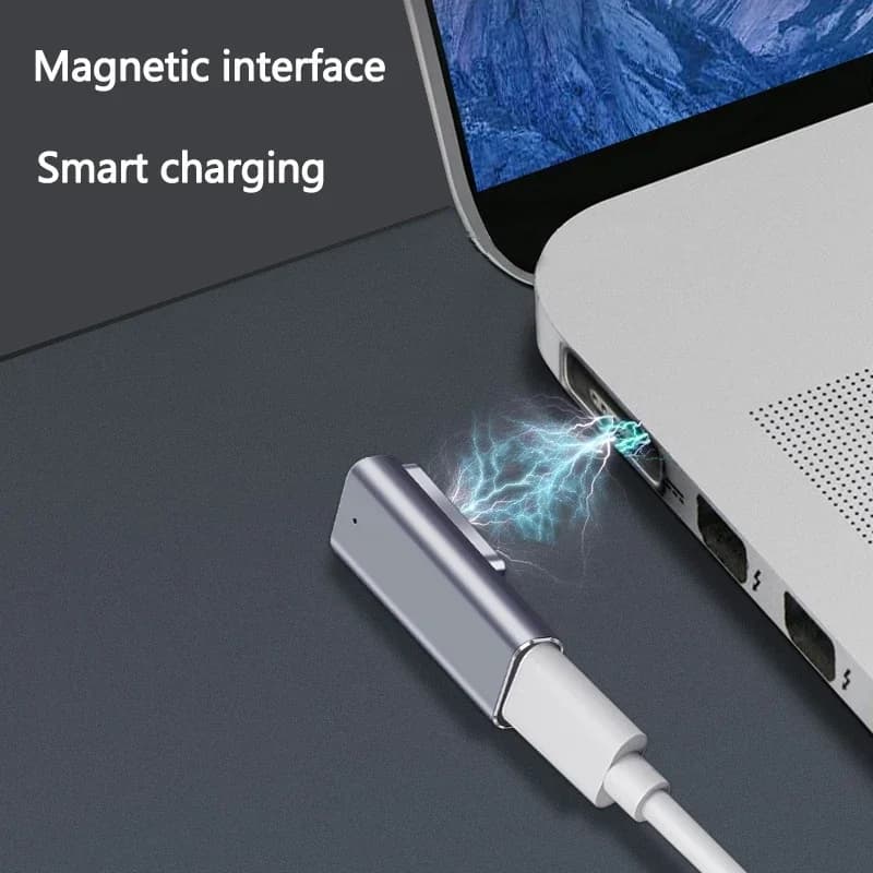 رأس شحن مغناطيسي من النوع C أنثى / DC5211 إلى Magsafe 1L / 2T لجهاز MacBook Air / Pro 45W 60W 85W Serie Like A1466,A1398,A1286... - 4