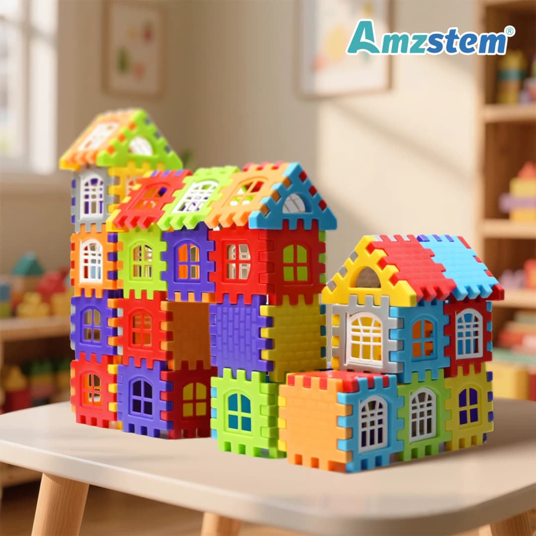 140-25PCS Large Scale House Building Blocks Simulation Window Design Construction Set Kindergarten Toys For Boys And Girls Gift - 4