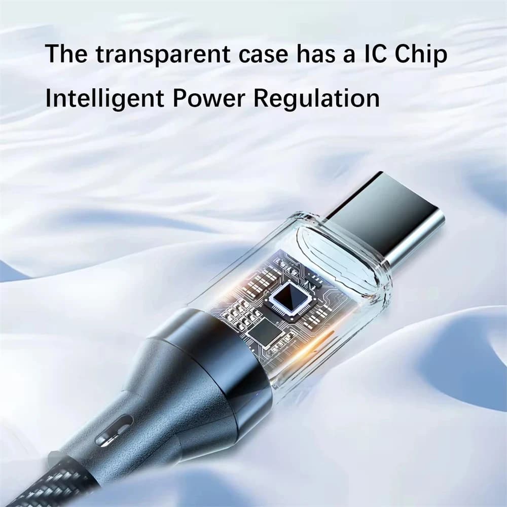 كابل شحن سريع جدًا للهاتف من NNBILI بقوة 120 واط من نوع A-C وC-C مع شاشة عرض LED، غير متوافق مع هواتف شاومي وآيفون وسامسونج - 2