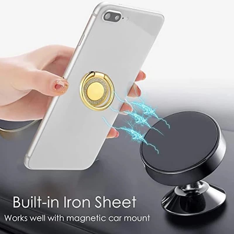 حامل هاتف محمول مع حلقة إصبع دوارة 360 درجة، حامل هاتف عالمي لـ iPhone والأجهزة اللوحية - 2