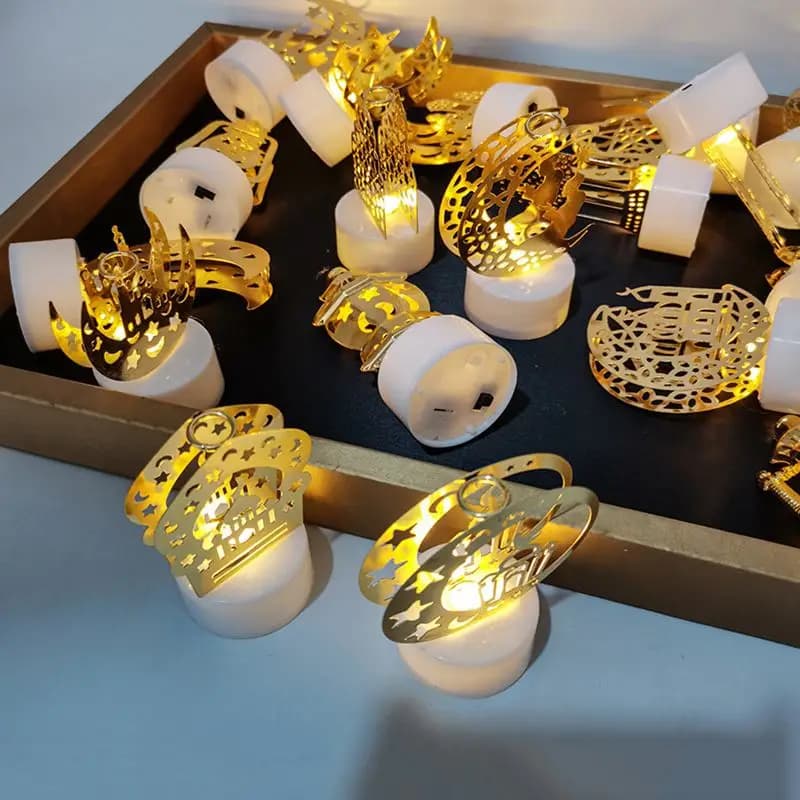 1/2/3PCS EID Mubarak LED Lights Moon Star Castle Ramadan Decoration Islam Muslim Festival Party Kareem Al Adha Home Decoration - 5