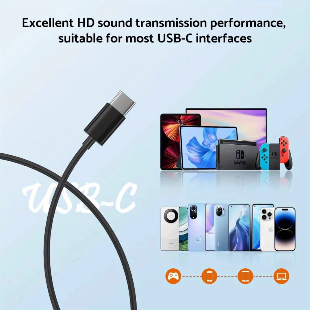 9D Stereo Type C&3.5mm Gaming Headsets Wired Earphones In-ear Headphones HiFi Bass Earphones for Samsung Earbud In Mic Handsfree - 4