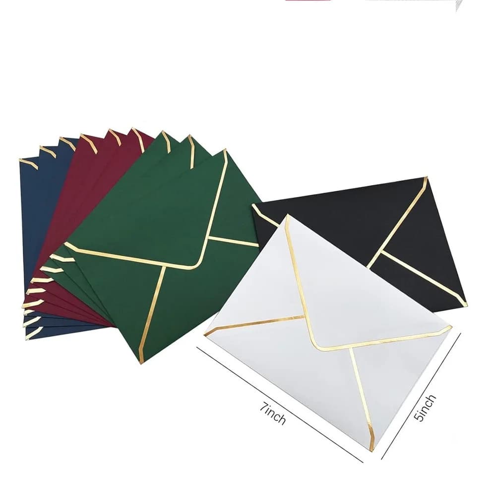 20 قطعة أظرف ورقية A7 لأظرف بطاقات الهدايا وحفلات الزفاف للدعوات والقرطاسية وبطاقات عيد الميلاد وتغليف الصور وكيس الأظرف