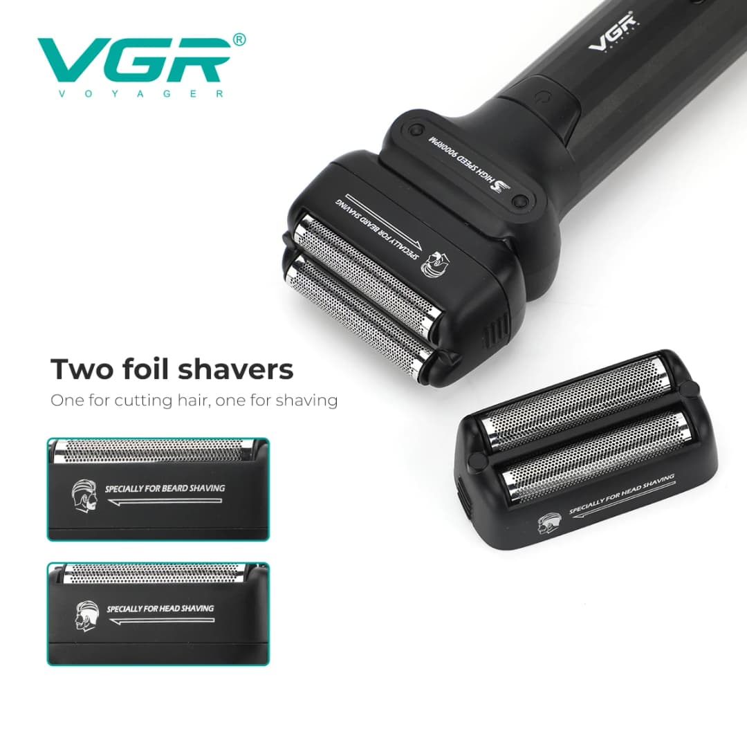 VGR Shaver Professional Beard Trimmer Electric Shaver Waterproof Razor 9000 RPM Shaving Machine Portable Shaver for Men V-368 - 4