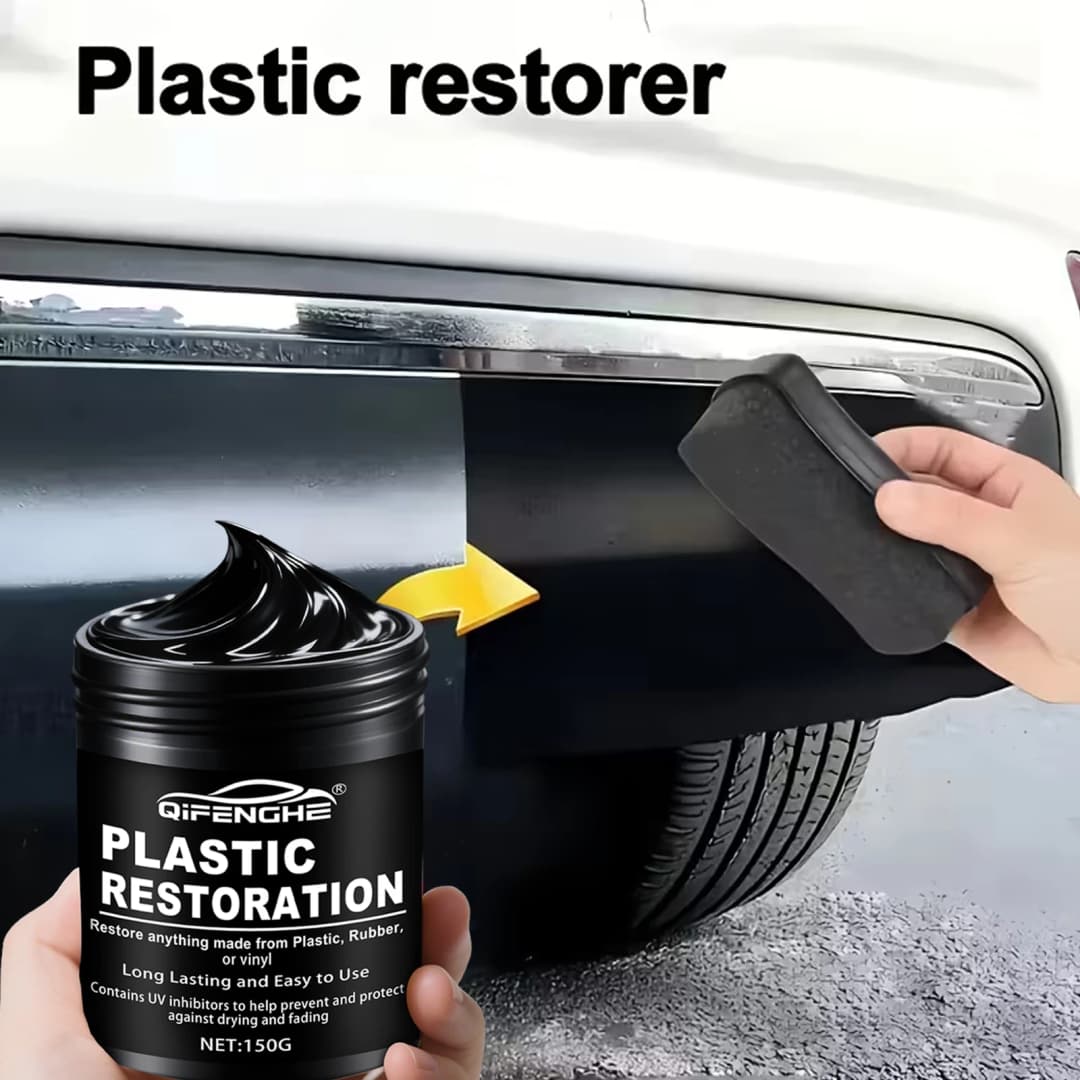 Car Plastic Restorer Polish Paste 150g - Tire, Interior & Bumper Shine & Protection, Long-Lasting Gloss, Automotive Plastic Care - 5
