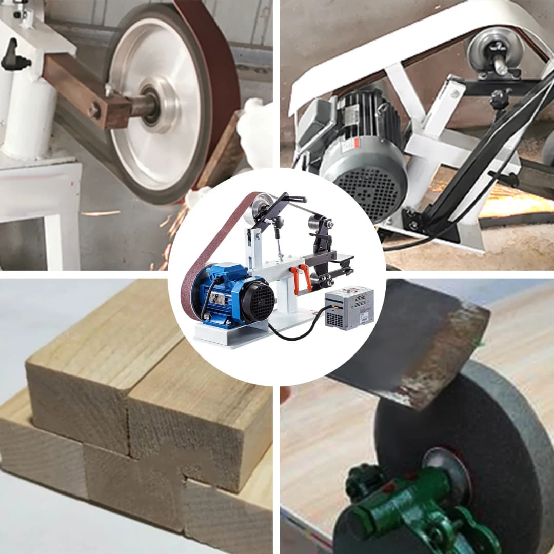 VEVOR 1.5KW ماكينة جلخ بحزام متغير السرعة 2 × 82 بوصة مع 3 عجلات جلخ ماكينة صنفرة كهربائية لصنع السكاكين - 6