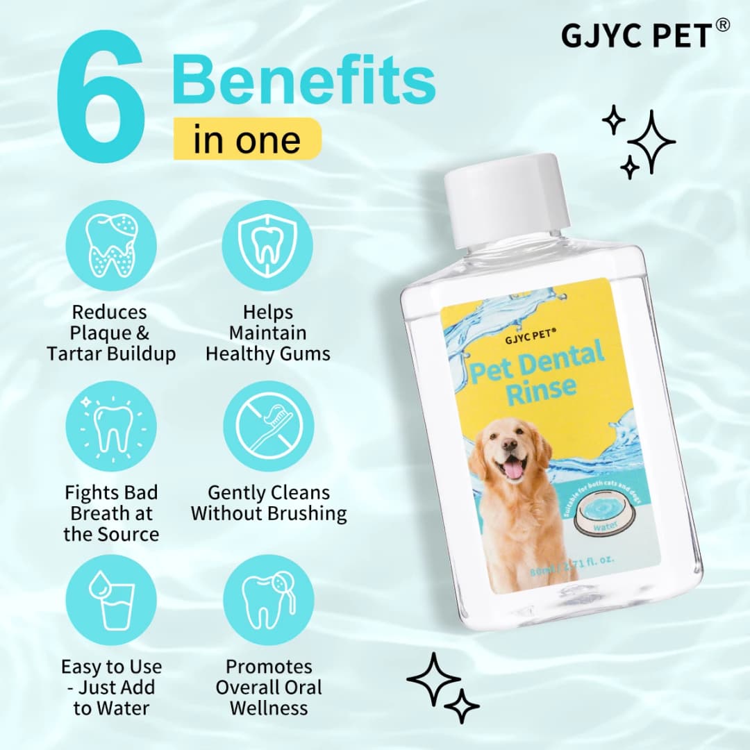 GJYC PET Concentrated Pet Mouthwash Oral Care Tartar Removal Fresh Breath Odor Eliminator Teeth Whitening For Dogs Cats - 6