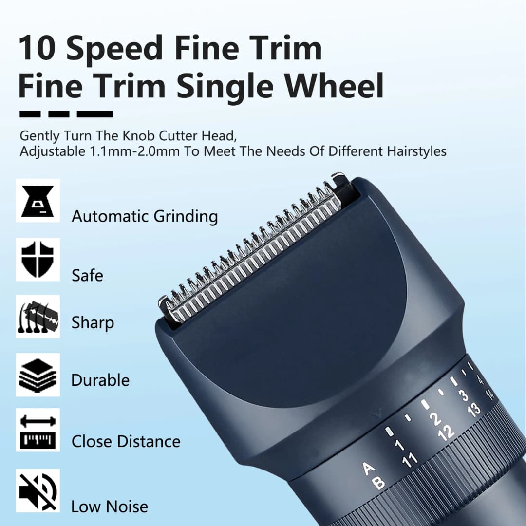 HOMEFISH 5 IN 1 Men's Electric Shaver IPX6 Waterproof Beard Trimmer Rechargeable Cordless Hair Clipper Body Grooming Kit - 4