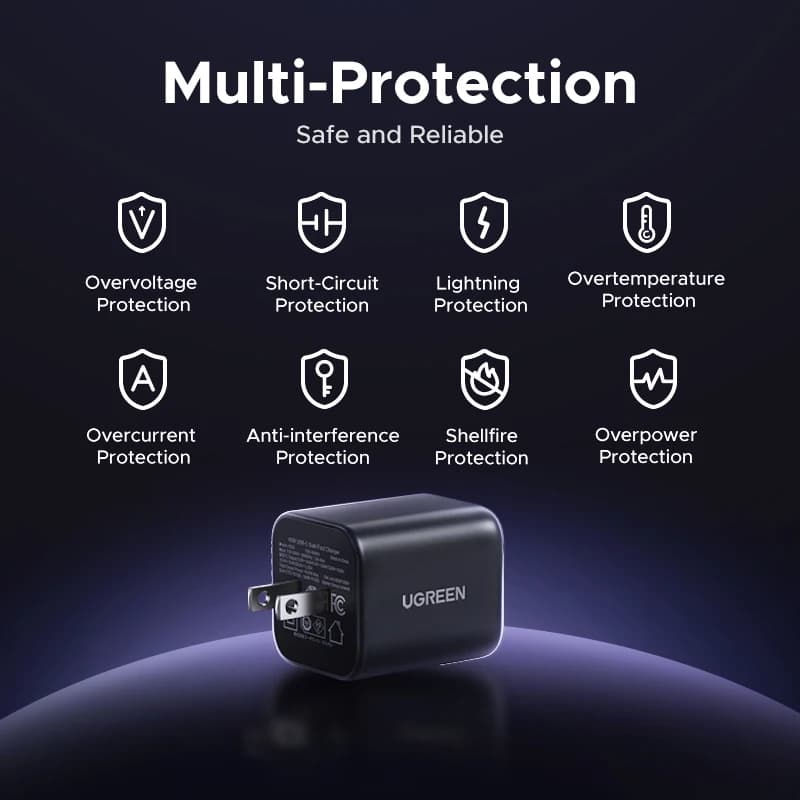 شاحن يو جرين 45 واط جان بد 3.0 بي بي اس كيو سي 3.0 شحن سريع لسامسونج اس 25 اس 24 الترا ايفون 17 16 15 برو ماكس ايباد تابلت شاحن سريع - 5