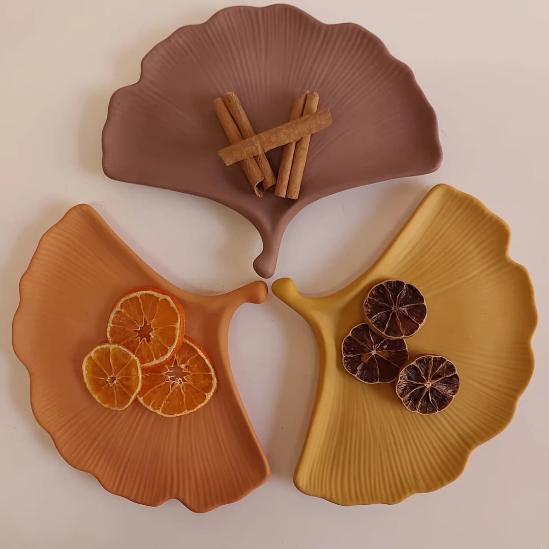 1pc Concrete Ginkgo Leaf Tray Silicone Mold Handmade Maple Leaves Shape Jewelry Storage Tray Dish Tray Molds - 2