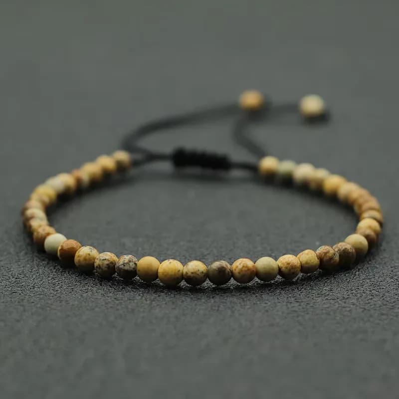 Fashion 4mm Natural Stone Bracelet Men Women Handmade Braided Adjustable Braclet Small Tiger Eyes Howlite Agates Beads Braslet - 2