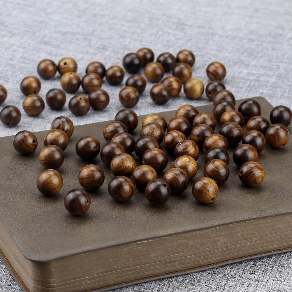 Wooden Buddha Beads 6 8 10MM Natural Black Pear Rosary Meditation Yoga Jewelry Making Diy Healing Bracelets Necklace Accessories - 4