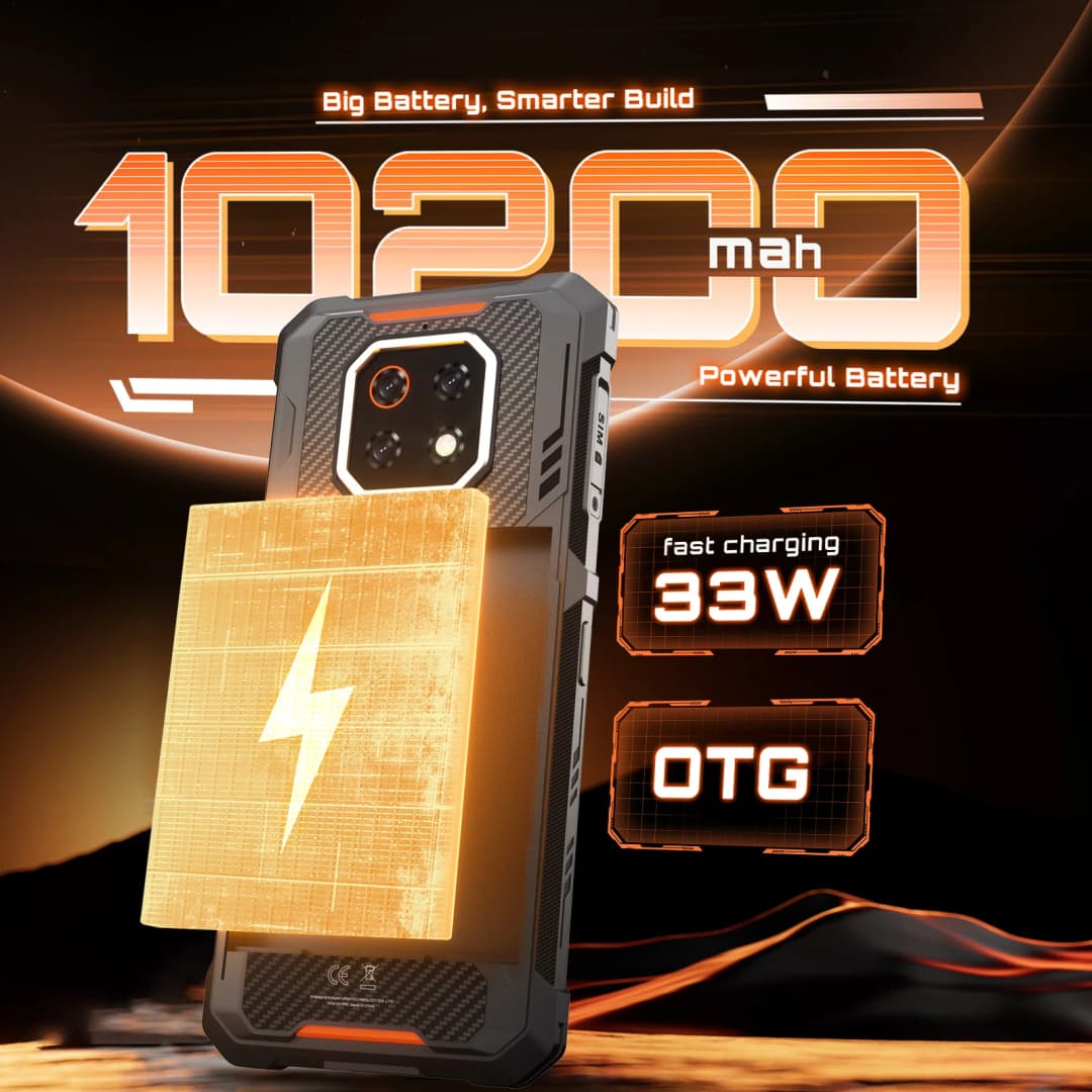 Thin Rugged Smartphone Android 15 Cubot KingKong ES 3, 10200mAh Battery, 16GB RAM(6+10), 256GB ROM, 6.745-Inch 120Hz Screen, NFC - 3