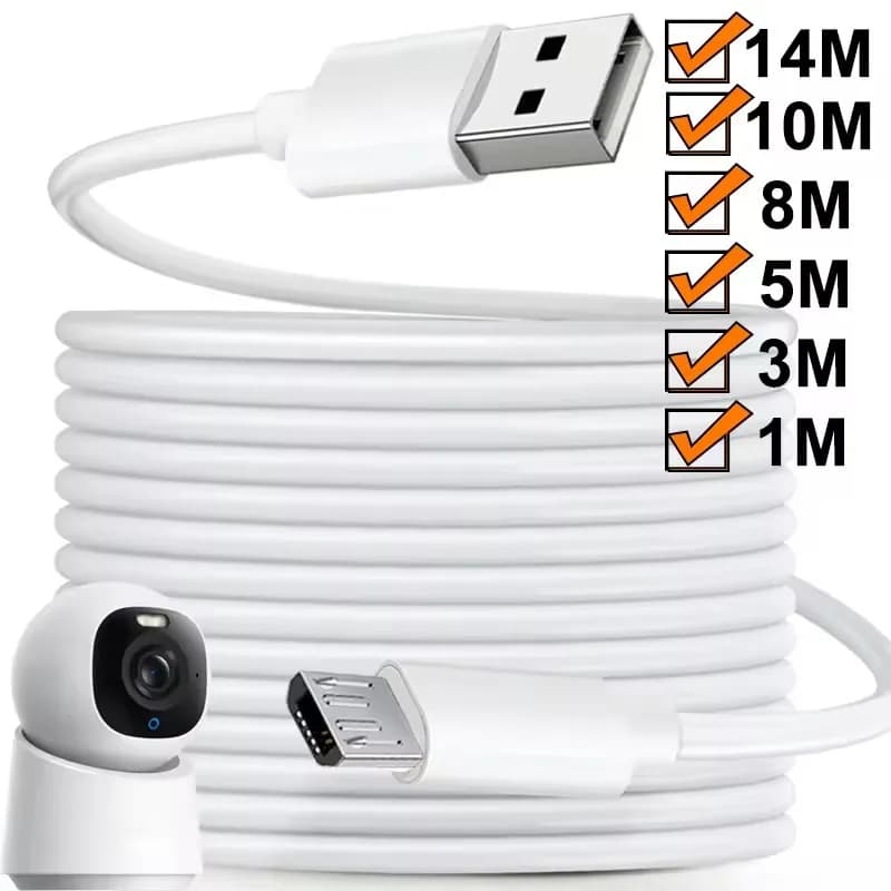 1 متر/5 متر/8 متر/10 متر طويلة جدا مايكرو USB كابل شحن سلك تمديد الطاقة ل Xiaomi/Mijia/IP كاميرا ويب أندرويد سلك ممتد