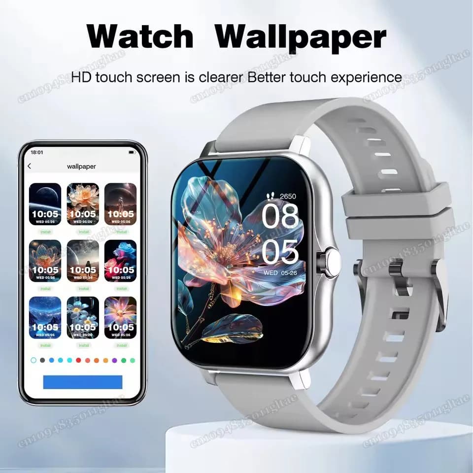 ساعة ذكية بشاشة HD 2.01 بوصة، مكالمات بلوتوث، تنبيهات الرسائل، وضع الرياضة، مناسبة للرجال والنساء، هدية مثالية - 4