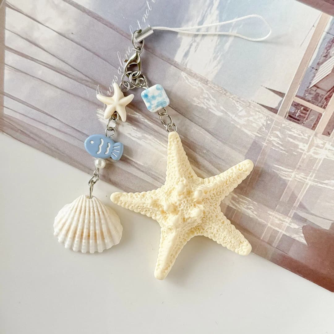 New Natural Shell Decorative Keychain Starfish Versatile Mobile Pendant Ocean Wind Travel Bag Hanger Fashion Key Chains Jewelry - 3