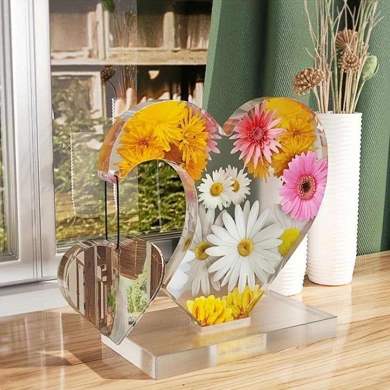 1 set of DIY heart-shaped photo display resin silicone casting mold, suitable for home wedding decorations and graduation souven - 3