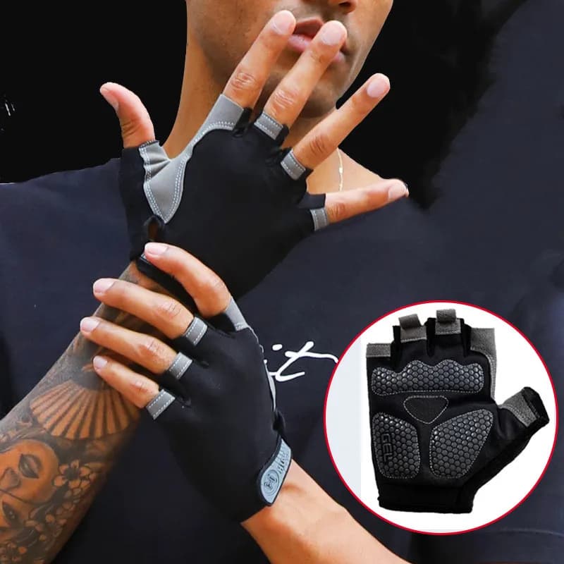 Motorcyclist Gloves for Men Women Cycling Gym Yoga Fitness Training and Exercise Summer Sun Protection Elastic Fingerless Gloves - 3