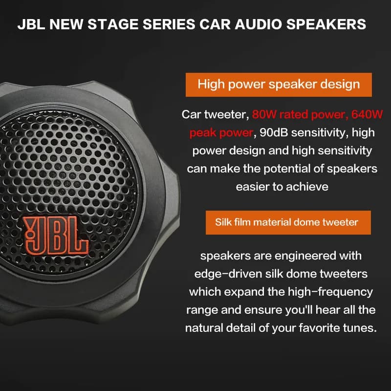 JBL car audio speaker tweeter silk film ball top material 640W power output vocal clear stereo surround mid-range tweeter - 2