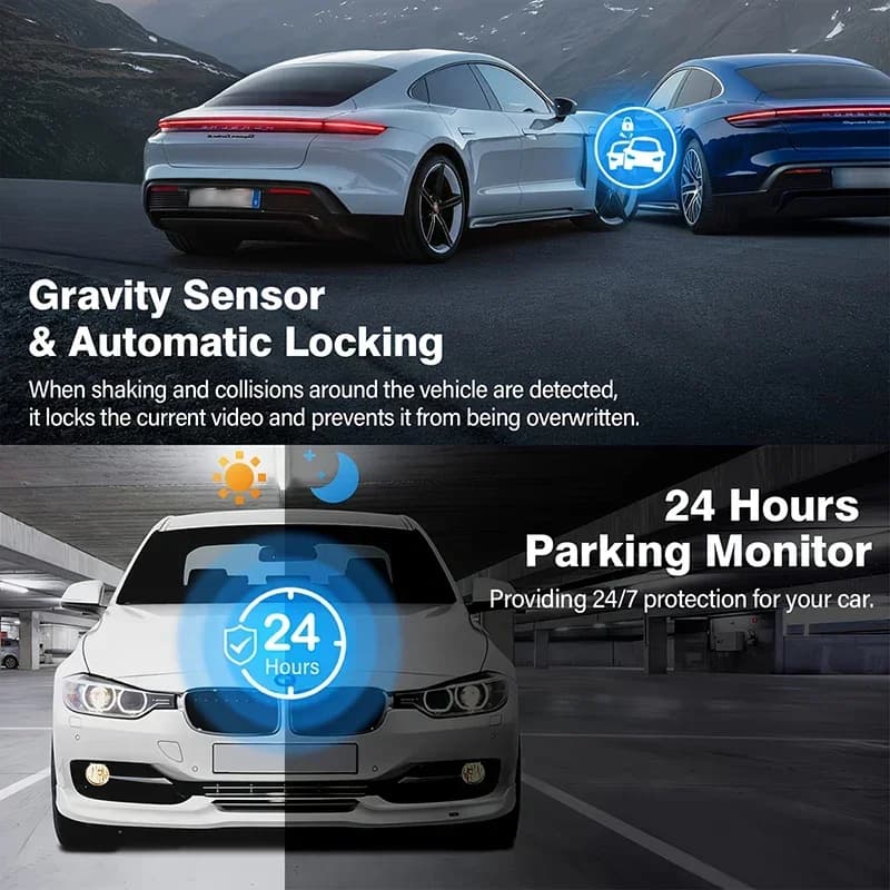 3 قنوات 1080P داش كام للسيارات مع واي فاي جهاز تسجيل فيديو رقمي كاميرا الرؤية الخلفية للمركبة للرؤية الليلية الصندوق الأسود اكسسوارات السيارات - 6
