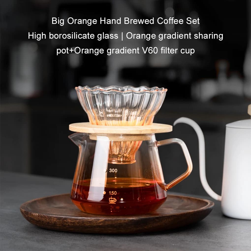 Small Glass Coffee Server 450ml/600ml Iced Tea Water Pour Over Brew Maker Drip Household Office Picnic Pot Kitchen Drinkware - 2