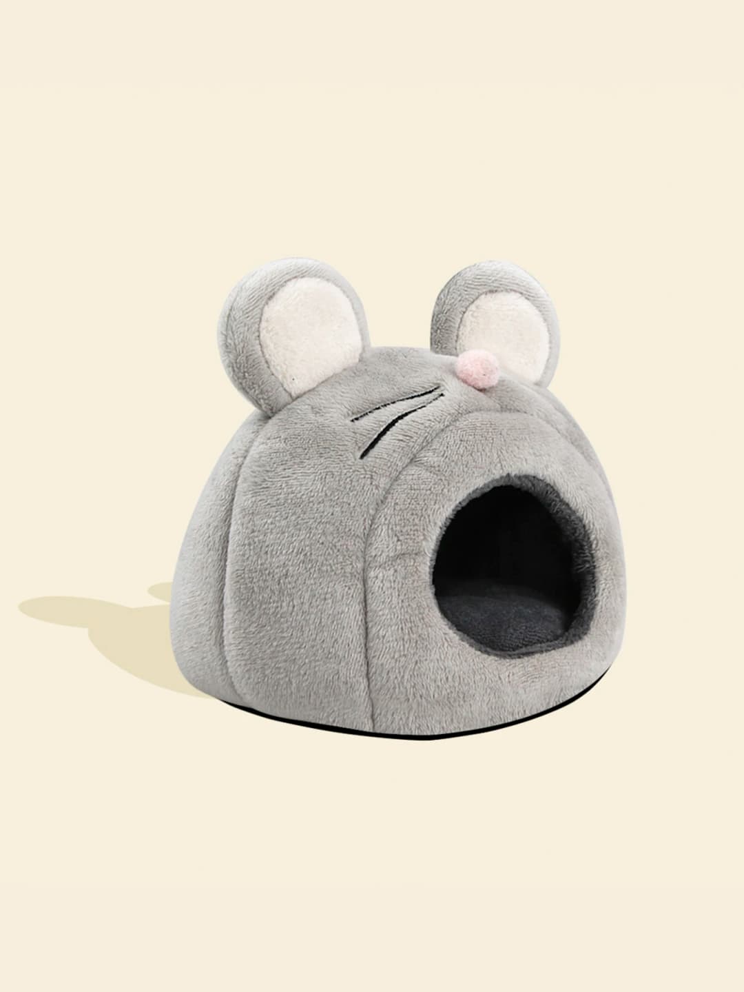 Cute Mouse Shaped Hamster Bed House, Hedgehog Hideout Nest Small Pet Winter Warm Cage Accessories - 2