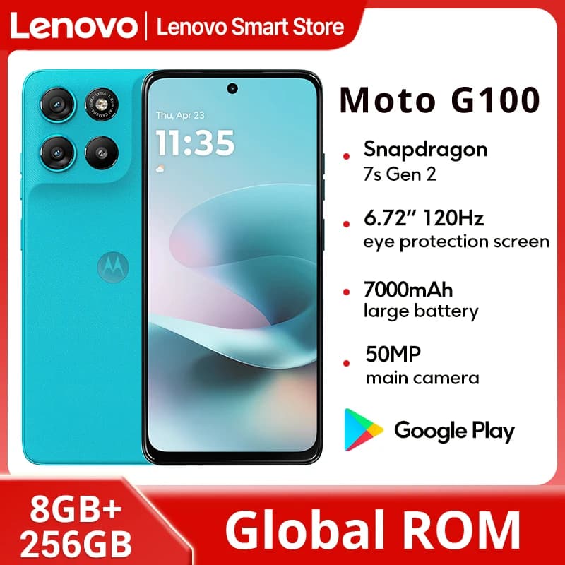 Motorola Moto G100 SmartPhone 5G Global ROM 6.72-inch FHD 120Hz Display Snapdragon 7s  Gen 2 IP64 7000mAh 50MP Camera Cellphone