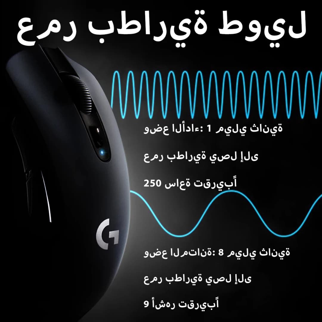 فأرة ألعاب لاسلكية من Logitech G304، مستشعر Hero بدقة 12000 DPI، 6 أزرار قابلة للبرمجة، تصميم مريح للاعبي الكمبيوتر - 4