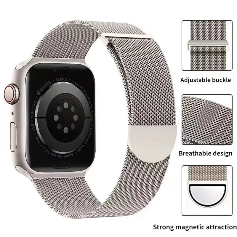 Metal Milanese Strap for Apple Watch Band Ultra3/2 49mm 11 10 9 8 7 Magnetic Bracelet iWatch 6 5 4 SE2 46mm 45mm 41mm 44mm 40mm - 5
