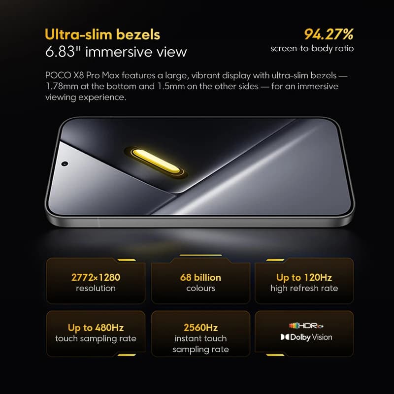 【World Premiere】Global Version  POCO X8 Pro Max 8500mAh Smartphone Dimensity 9500s 6.83'' 1.5K 120Hz Ultra-Bright AMOLED Display - 4