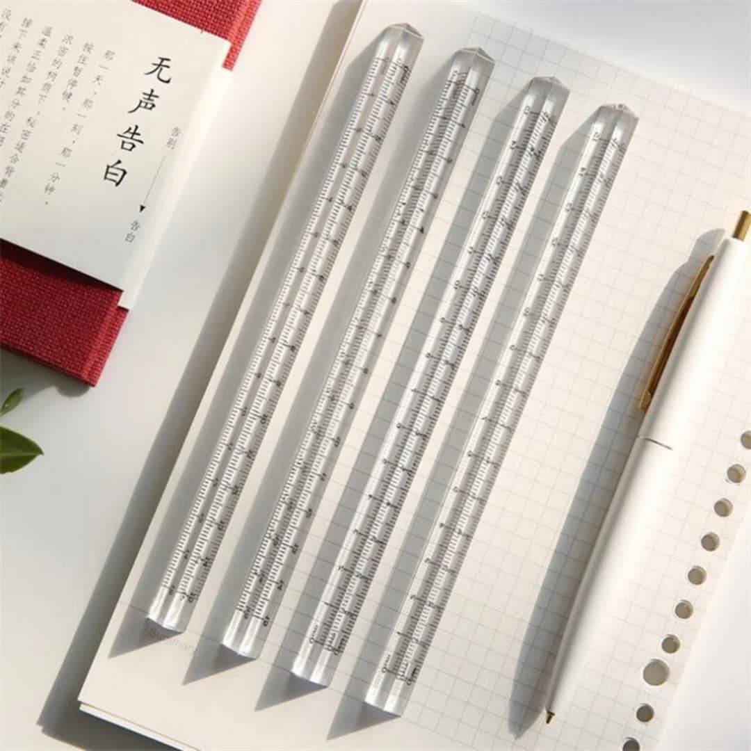 1PCS Transparent Triangle Ruler School and Office Supplies Stationery - 2