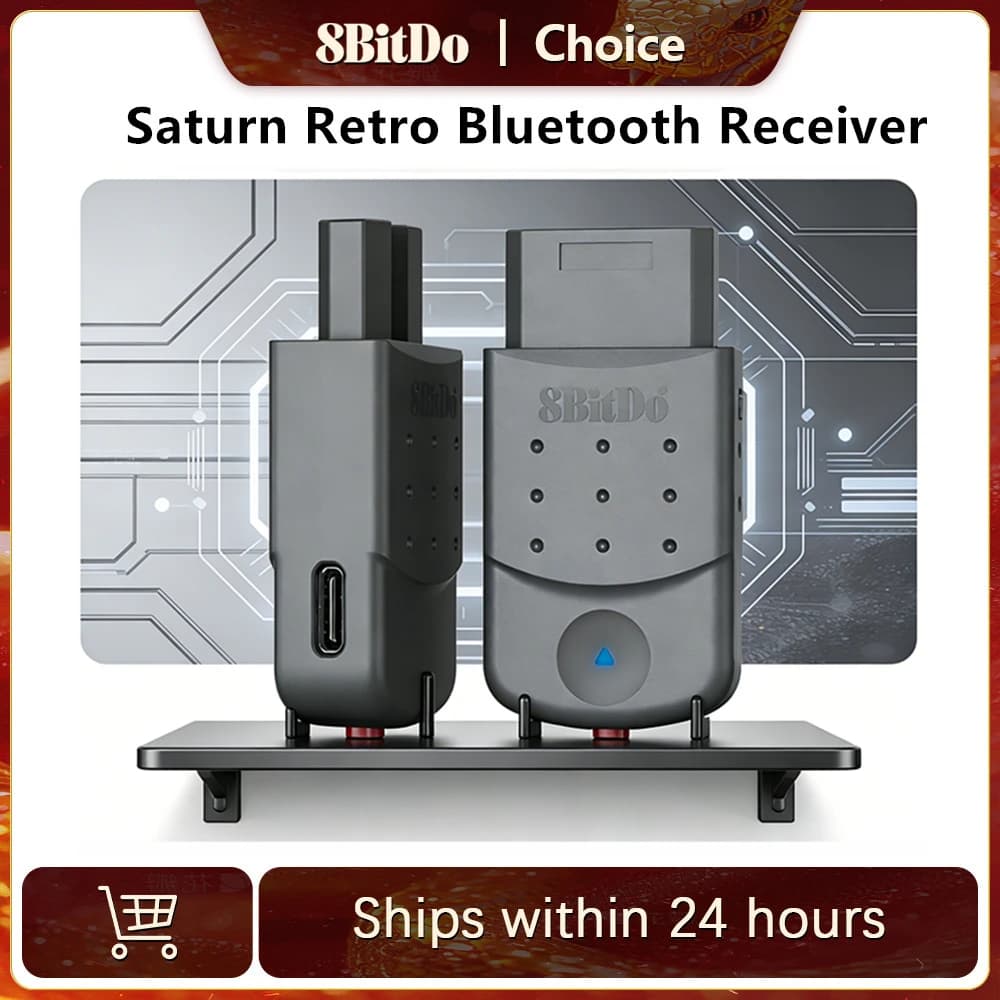 محول 8BitDo Retro Receiver لـ Saturn، Windows 11/ 12، متوافق مع Xbox Series، Xbox One، Switch Pro، وحدة تحكم PS5، PS4
