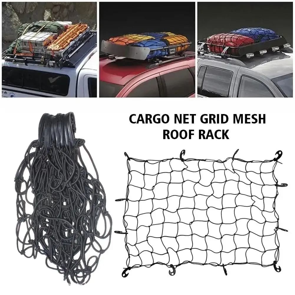 120x90cm Car Roof Rack Luggage Carrier Cargo Net Grid Mesh Roof Rack Net Interior Ceiling Cargo For Pickup Truck SUV Roof - 4