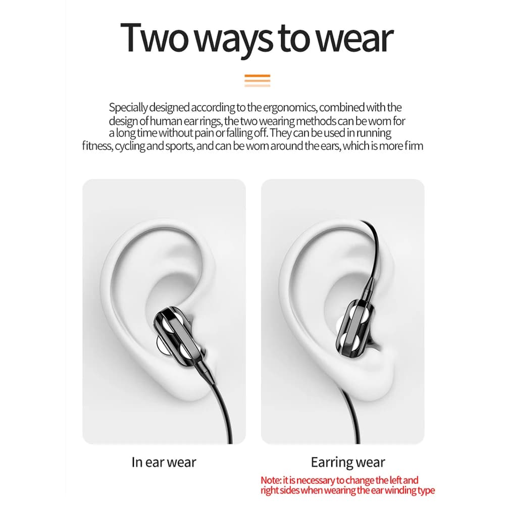 سماعات أذن سلكية 3.5 مم مع إلغاء الضوضاء، سماعات رياضية داخل الأذن، مشغل صوت مزدوج، سماعات ألعاب ستيريو باس، سماعات موسيقى هاي فاي مع ميكروفون - 6