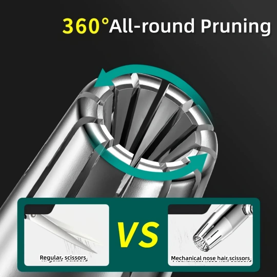 ماكينة تشذيب شعر الأنف اليدوية المحمولة القابلة للغسل من LISI للرجال والنساء، ماكينة تشذيب شعر الأذن المقاومة للماء من الفولاذ المقاوم للصدأ مع فرشاة تنظيف - 4