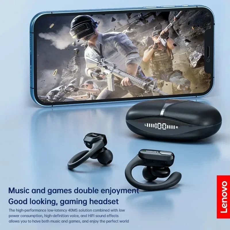 Lenovo XT80 Sports Wireless Headphones with Mics, Button Control, LED Power Display,Hifi Stereo Sound - 4