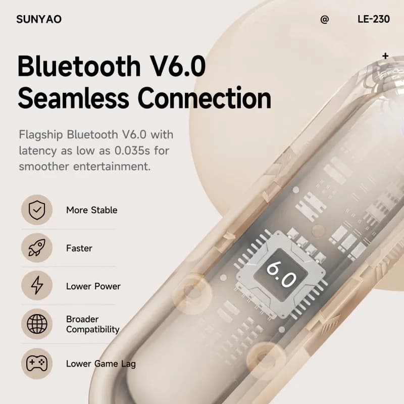 Original Lenovo LE230 New Bluetooth Earphones Wireless Headset TWS Touch Control Earbuds Hifi Headphone Waterproof Mic Earbuds - 3
