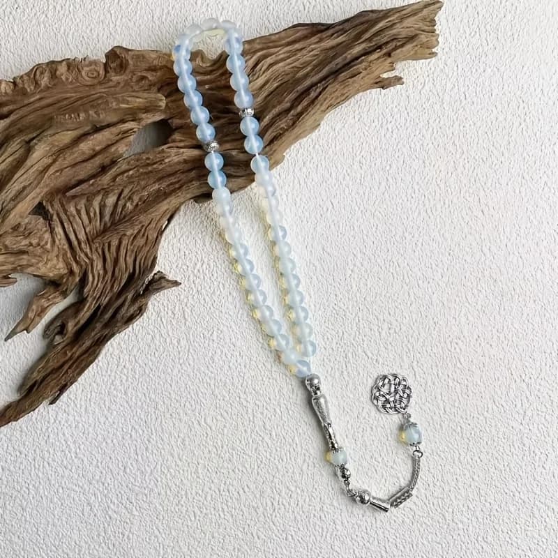 حبات مسبحة إسلامية جديدة 8 سم 45 أوبال TASBIH الشرق الأوسط للرجال والنساء أساور صلاة مجوهرات رمضان - 5