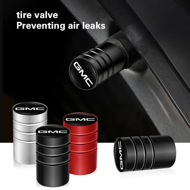 4Pcs Metal Bolt-in Wheel Tire Valve Caps Car ornament Emblem Dust Accessories For GMC Car decorative ornam Auto Accessories - 2