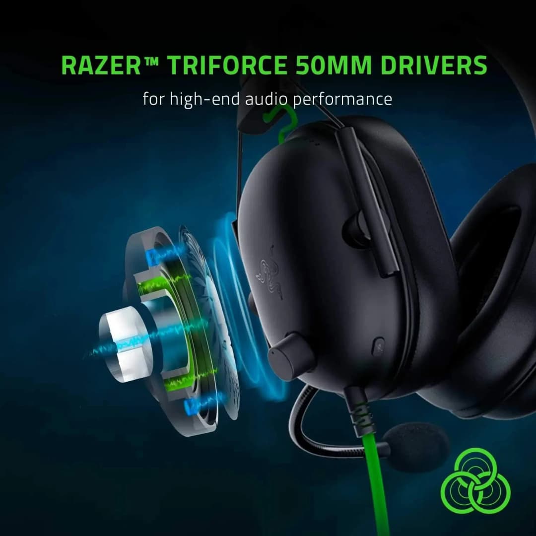 New Razer BlackShark V2 X Wired Esports Headset Advanced Passive Noise Cancellation, 7.1 Surround Sound, Hyperclear Cardioid Mic - 2