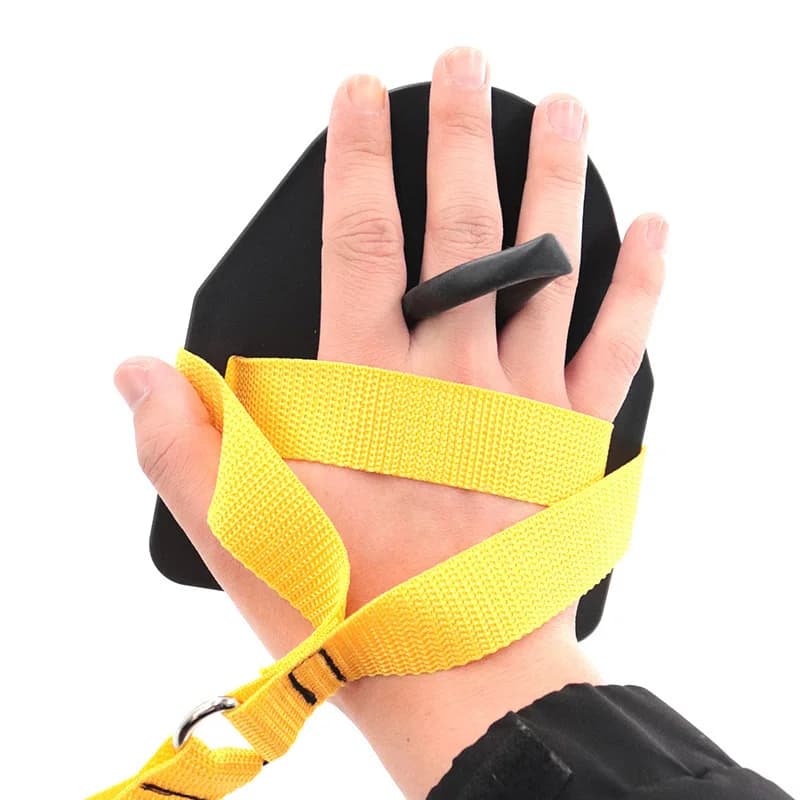 مجموعة أربطة مقاومة للسباحة مع مجاديف يد مقابض أربطة تمارين للنساء والرجال حبل مطاطي بطول 1.2 متر - 5