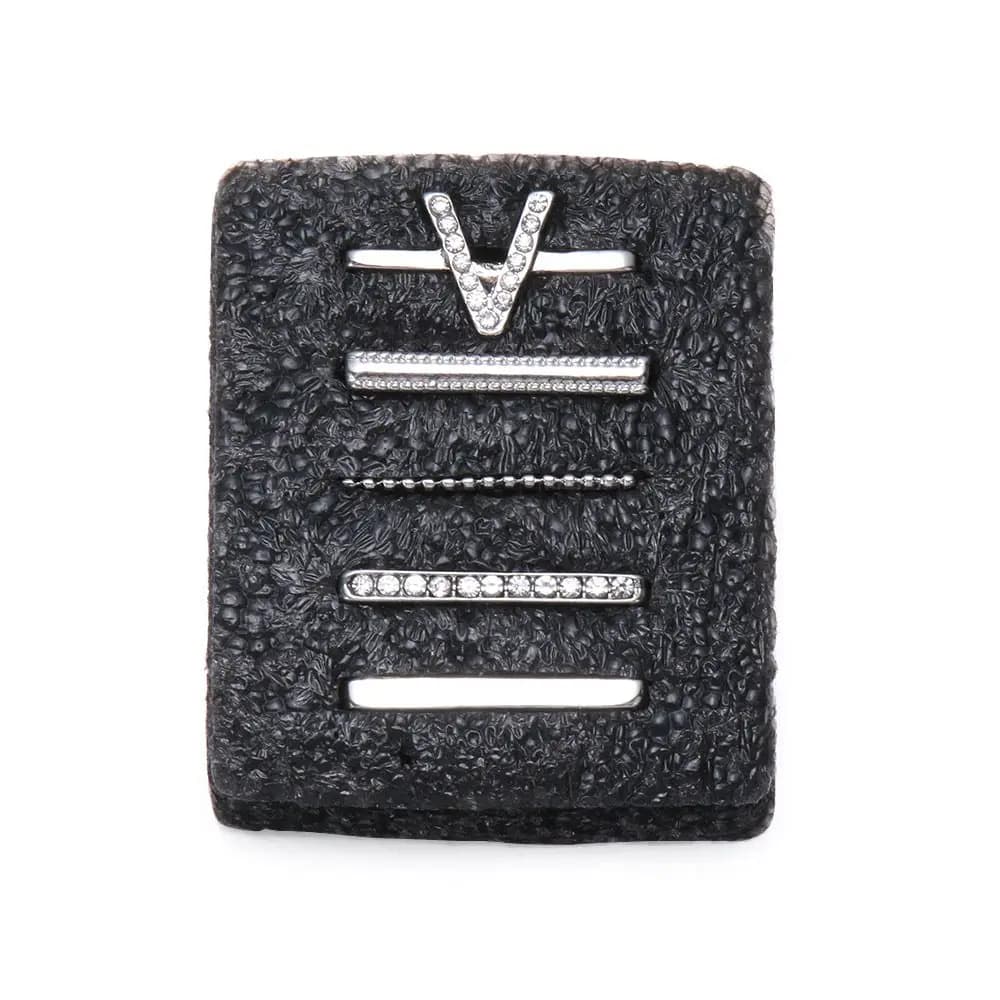 26 Letters Metal Charms Decorative Ring For Apple Watch Band Diamond Ornament Smart Watch Silicone Strap Bracelet Accessories - 6