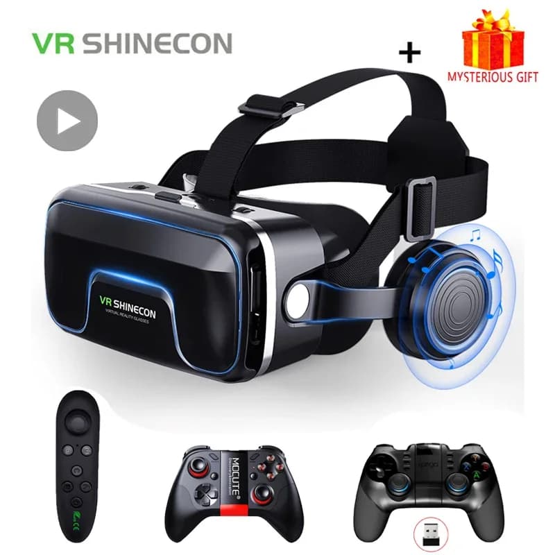 VR Shinecon 10.0 خوذة نظارات ثلاثية الأبعاد الواقع الافتراضي نتوء (غطاء) للهواتف الذكية نظارات الهاتف الذكي سماعة Viar لعبة فيديو مناظير
