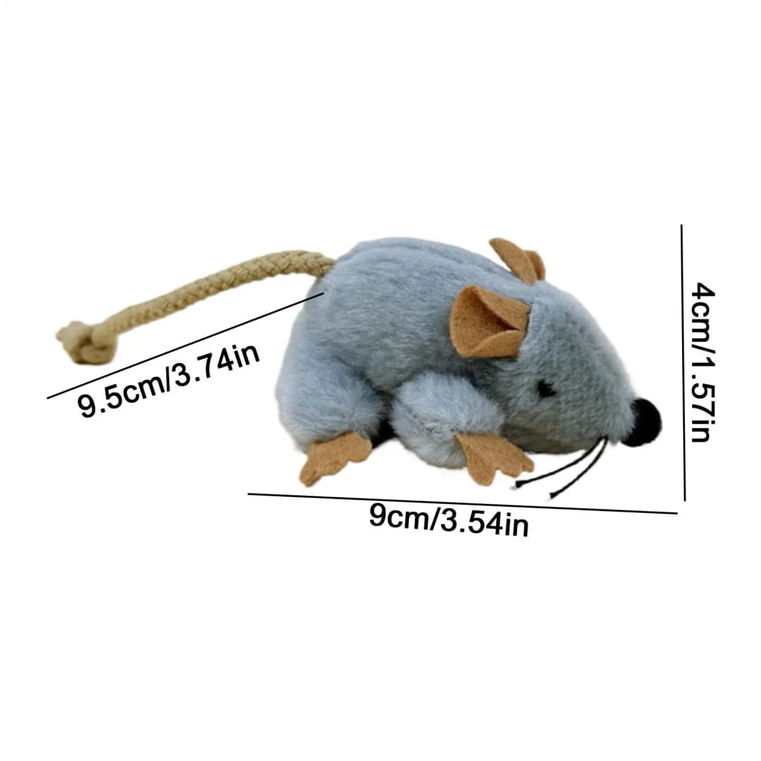 Plush Cat Toy Mouse Realistic Moving Tail with Sound Interactive Kitten Toys for Indoor Cats Hunting Game Play Pet Supplies - 6