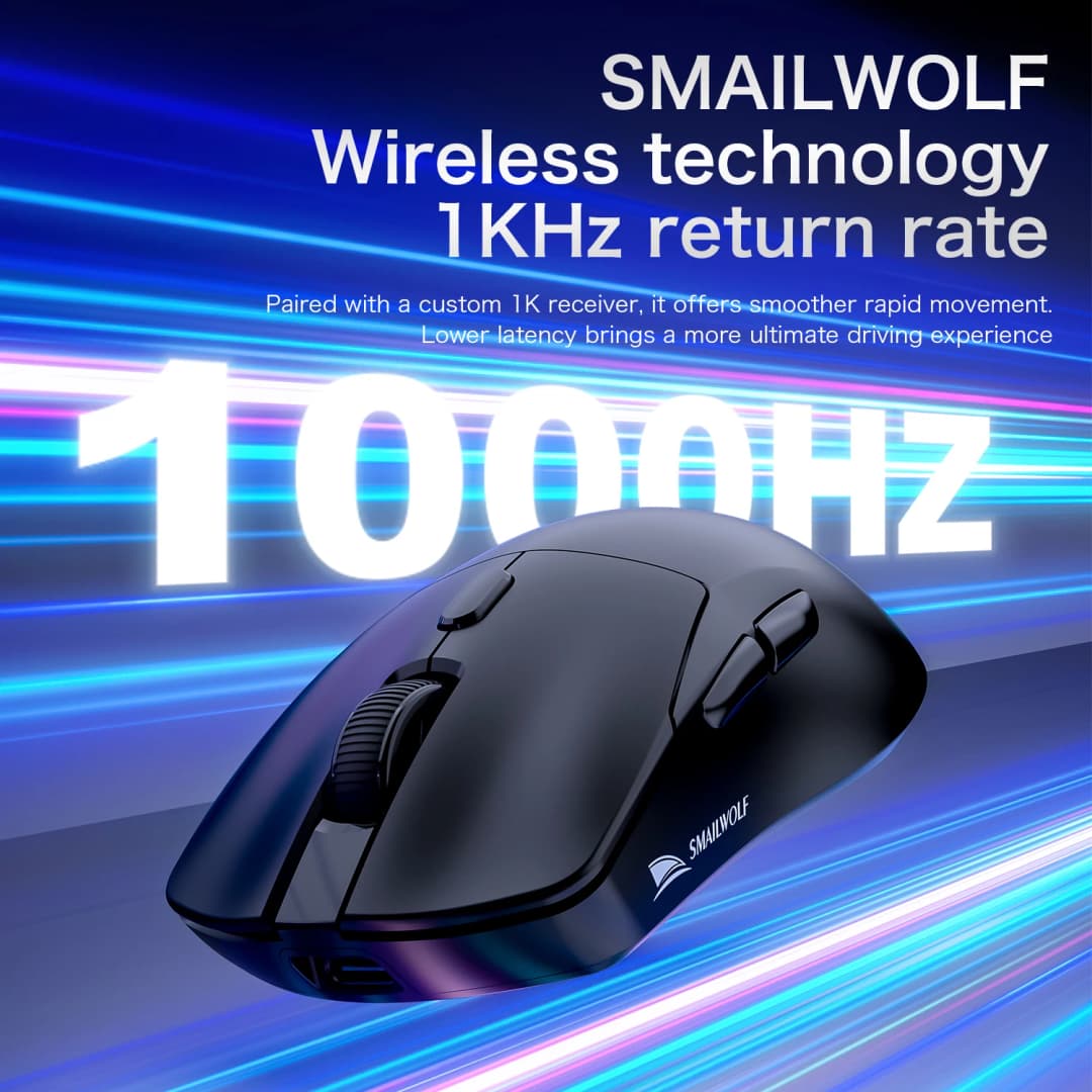 SMAILWOLF M3 PRO ماوس بلوتوث لاسلكي بثلاثة أوضاع لألعاب الرياضة الإلكترونية لأجهزة الكمبيوتر المحمولة والمكتبية PAW3311 سلكي خفيف الوزن FPS - 2