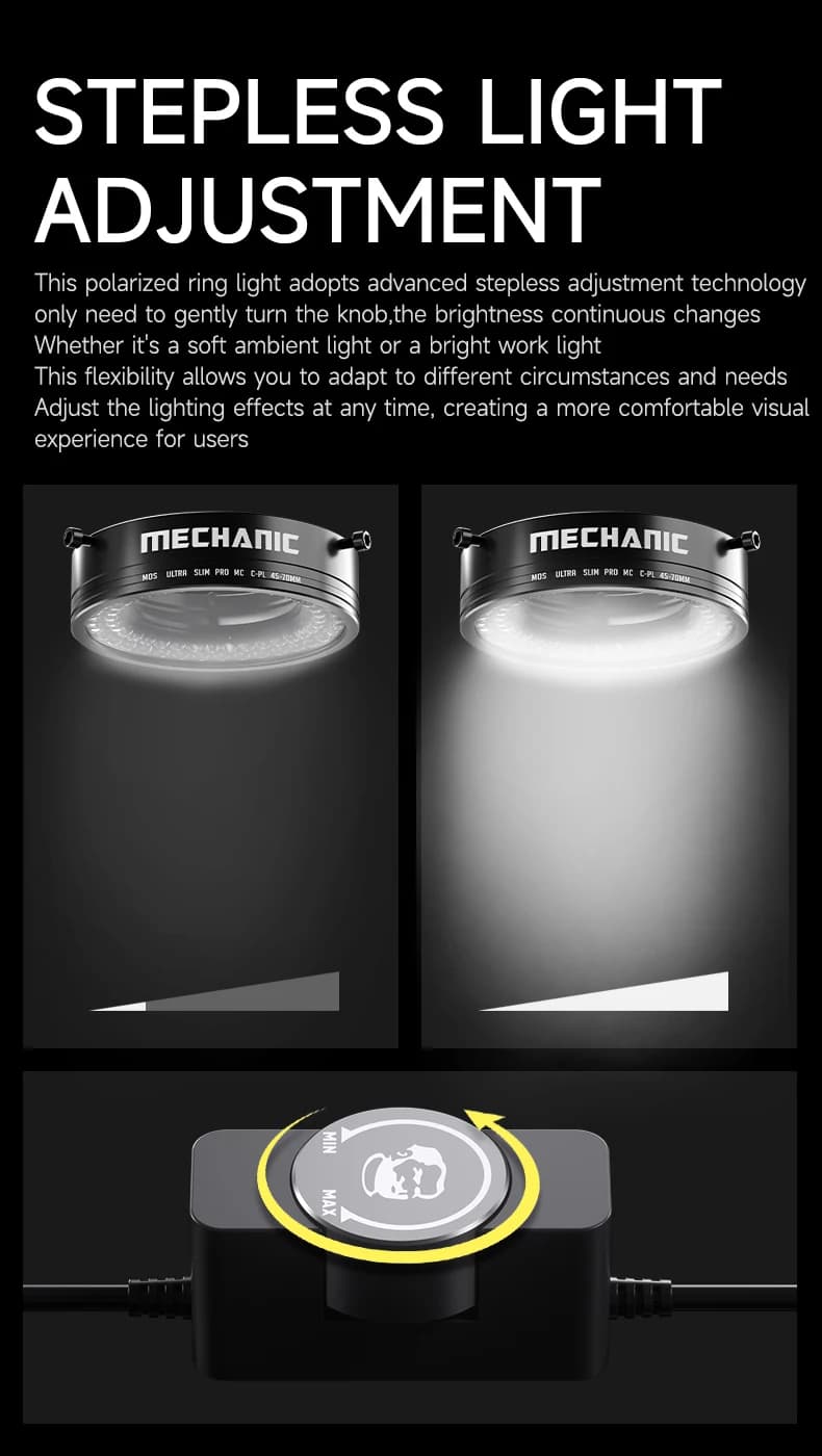 【MECHANIC】 LS720+ LS360 Microscope Ring Light Polarized Ring Lamp Eliminates Reflection for Soldering Repair Stereo Microscopes - 5