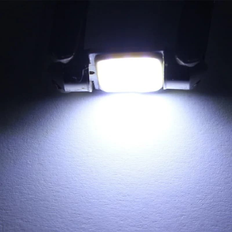 1x C10W C5W LED COB Festoon 31mm 36mm 39mm 41/42mm 12V White bulbs for cars License plate Interior Reading Light 6500K 12SMD - 6
