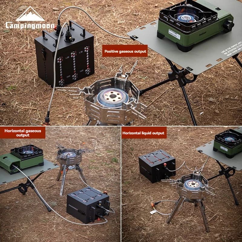 CAMPINGMOON BKZ63 ستة إمدادات تخزين وقود مزدوج موقد تخييم للطهي وتدفئة السيارات مع تخزين إمدادات طويلة المدى - 3