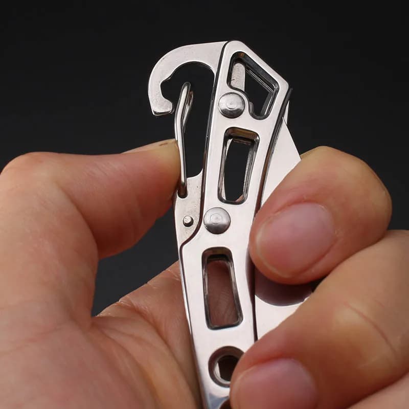 Folding Pocket Knife Stainless Steel Survival Hunting Camping Fishing Portable Fruit Carrying Key Outdoor Tools To Send Ropes - 4